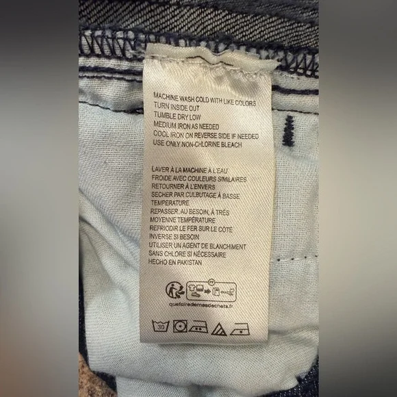 Maeve Anthropologie Wide Leg Pants Size Medium Dark Wash Pull On Striped - Picture 11 of 14